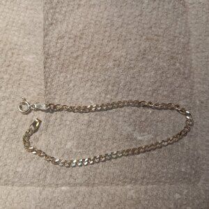 Sterling Silver Single Link Starter Chain Bracelet 925